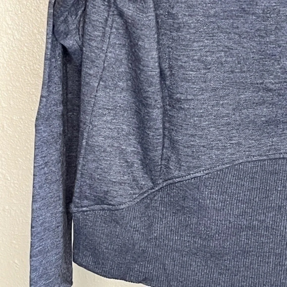 NWT ~ MEMBERS MARK RIBBED HALF ZIP HOODIE ~ THUMB HOLES IN WRIST ~  WOMENS GRAY - Picture 4 of 11